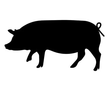 Silhouette of a pig Stock Illustration