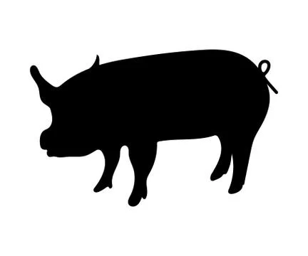 Silhouette of a pig Stock Illustration