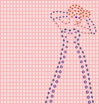 Silhouette in pink sheet Stock Photos