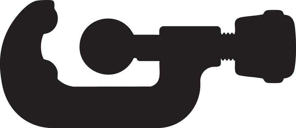 Silhouette of a Pipe Cutter Tool Stock Illustration