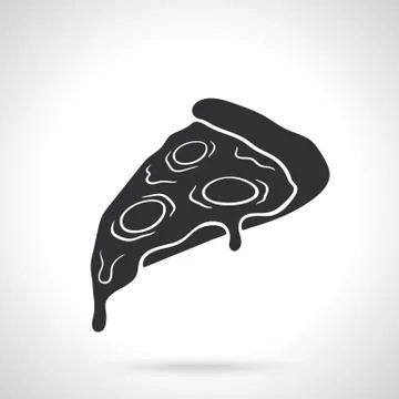 Silhouette pizza slice Stock Illustration