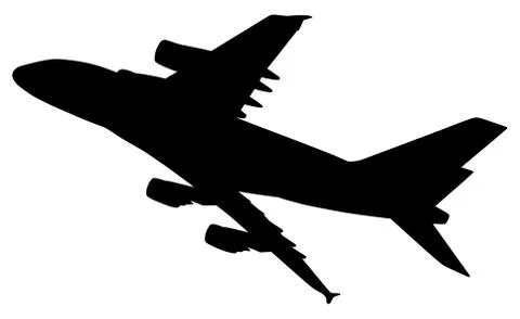 Silhouette of plain isolated Stock Illustration