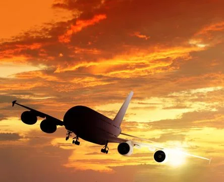Silhouette plane Stock Illustration