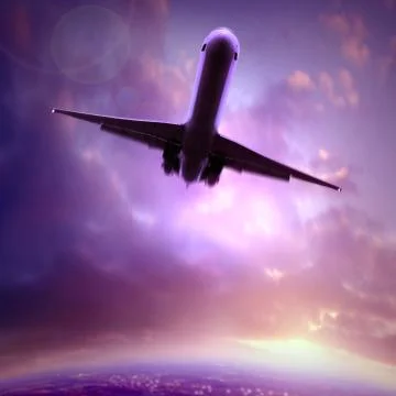 Silhouette of a plane Stock Photos