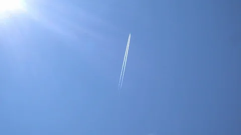 Silhouette of the plane in the sky Stock Footage 115706532