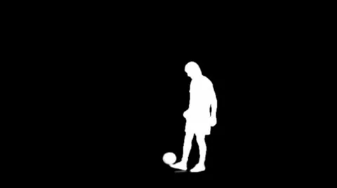 Silhouette - Playing Soccer Stock-Footage 1056793