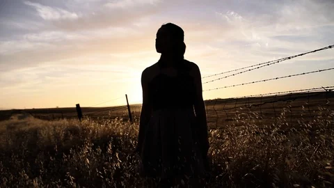 Silhouette, Portrait, Sunset Stock Footage 99273657