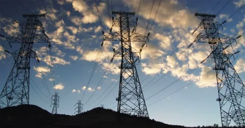 Silhouette of Power Lines, Time Lapse, 4K 스톡 동영상 44304583