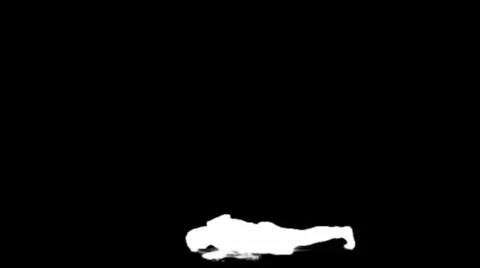 Silhouette - Practicing Gymnastics  Stock-Footage 1056773