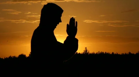Silhouette, prayer Video stock 851047