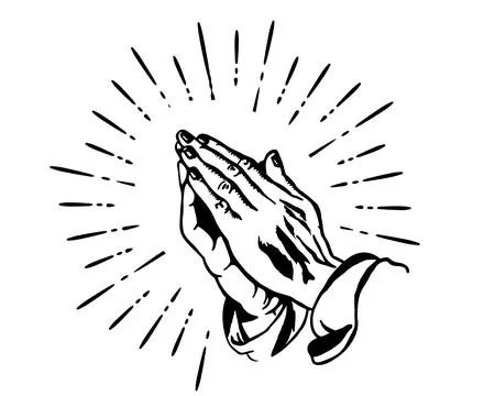 Silhouette of praying hands Stock Illustration