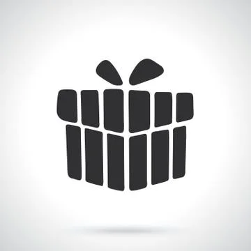 Silhouette of present box Stock Illustration