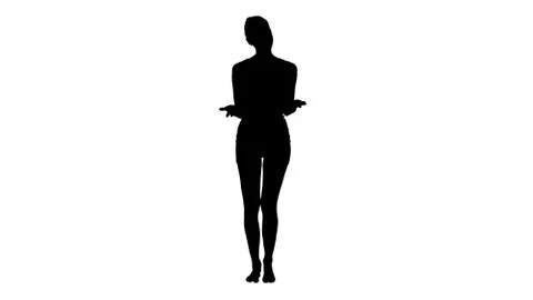 Silhouette Pretty instructor explaining and describing how to do Stock Illustration