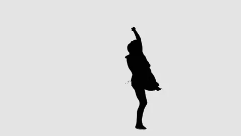 Silhouette professional ballet pair practicing moves on dark stage. Gracefulness Stock-Footage 152293019