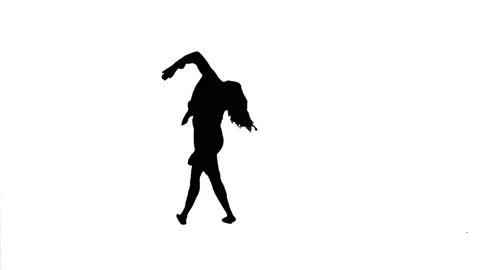 Silhouette. Professional dancer performs a choreographed dance over white bg. Video stock 141257628