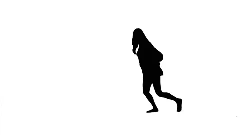 Silhouette. Professional dancer performs a choreographed dance over white bg. Video stock 141257658