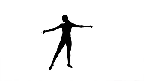Silhouette. Professional dancer performs over white background. Video stock 141257706