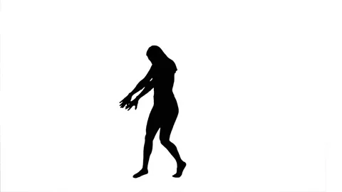 Silhouette. Professional dancer performs over white background, slow tempo. Video stock 141257804