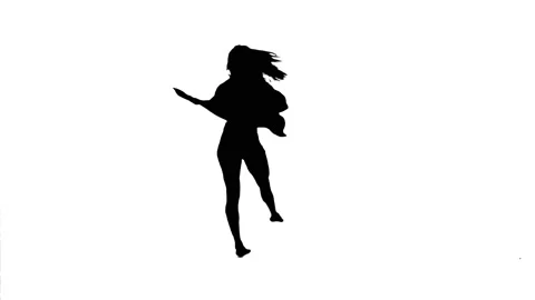 Silhouette. Professional dancer performs over white background. Video stock 141257821