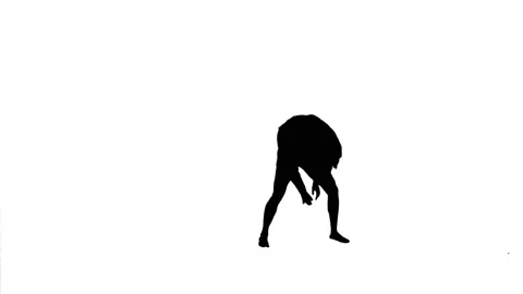 Silhouette. Professional dancer performs various skills, white background. Video stock 141257605