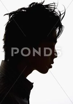 Silhouette Profile Of Asian Man
