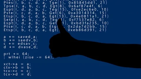 Silhouette program hand ok like Video stock 71781828