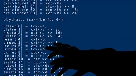 Silhouette program hands cursing Video stock 71783016