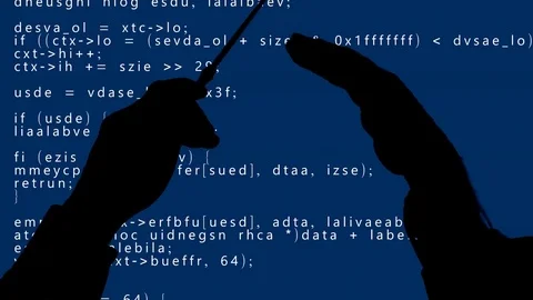 Silhouette program orchestra leader hands Video stock 71791322