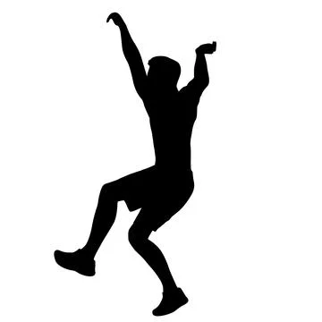 Silhouette of a pull up workout steps on a white background Stock Illustration