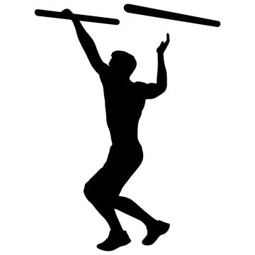 Silhouette of a pull up workout steps on a white background Stock Illustration