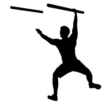 Silhouette of a pull up workout steps on a white background Stock Illustration