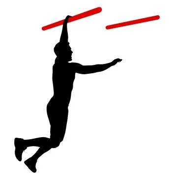 Silhouette of a pull up workout steps on a white background Illustrazione stock