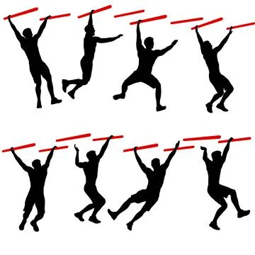 Silhouette of a pull up workout steps on a white background Illustrazione stock