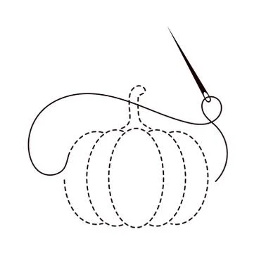 Silhouette of pumpkin with interrupted contour Stock Illustration