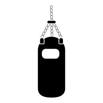 Silhouette punching bag training gym icon Stock Illustration