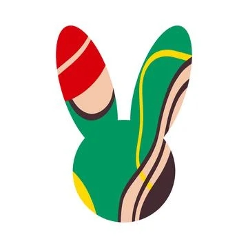 Silhouette of a rabbit head with an abstract pattern イラスト素材