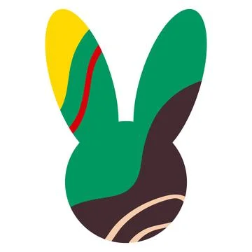 Silhouette of a rabbit head with an abstract pattern イラスト素材
