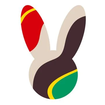 Silhouette of a rabbit head with an abstract pattern Illustrazione stock