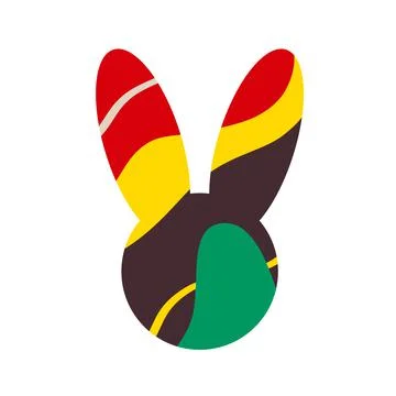 Silhouette of a rabbit head with an abstract pattern イラスト素材