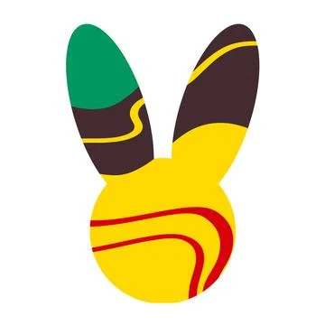 Silhouette of a rabbit head with an abstract pattern 스톡 일러스트