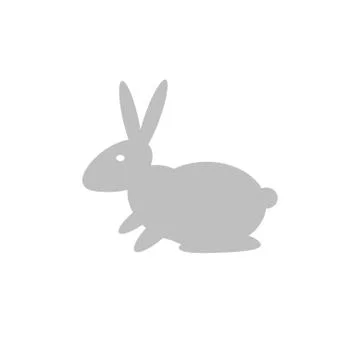 Silhouette of a rabbit, isolated on a white background Stock Illustration
