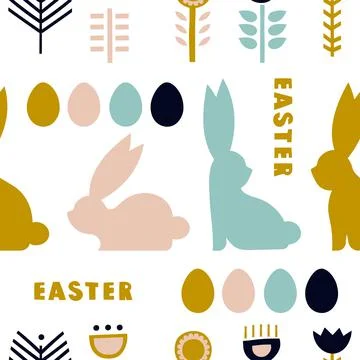 Silhouette rabbit pattern Stock Illustration