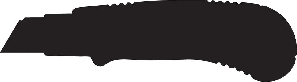 Silhouette of a Retractable Utility Knife Stock Illustration
