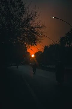 Silhouette of the riders Foto stock