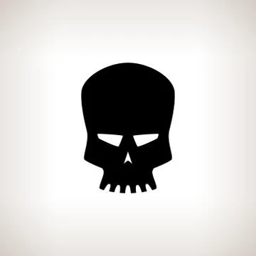 Silhouette Robot Skull on a Light Background 스톡 일러스트