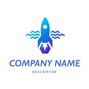 Silhouette of a rocket after launch. logo for rocket science university Stock Illustration