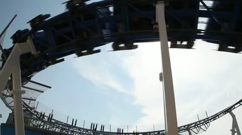 Silhouette of roller coaster Stock Footage 11977988