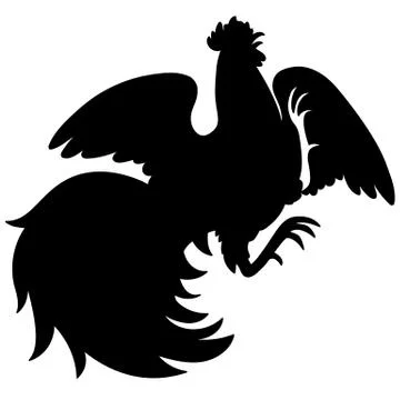 Silhouette of a rooster Stock Illustration