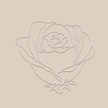 Silhouette of a rose Stock Illustration