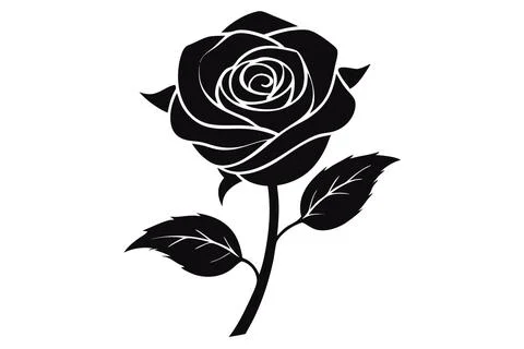 Silhouette rose Stock Illustration